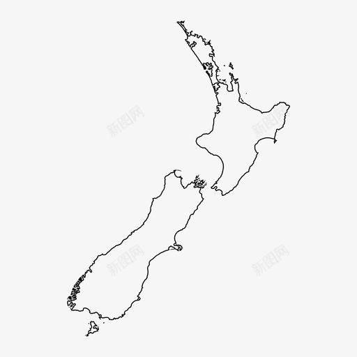 新西兰地图海洋太平洋图标svg_新图网 https://ixintu.com 太平洋 新西兰地图 海洋 轮廓图
