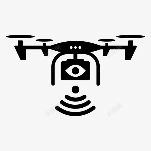 无人机监控眼睛录音图标svg_新图网 https://ixintu.com 40个行业 wifi 传输 录音 无人机监控 眼睛