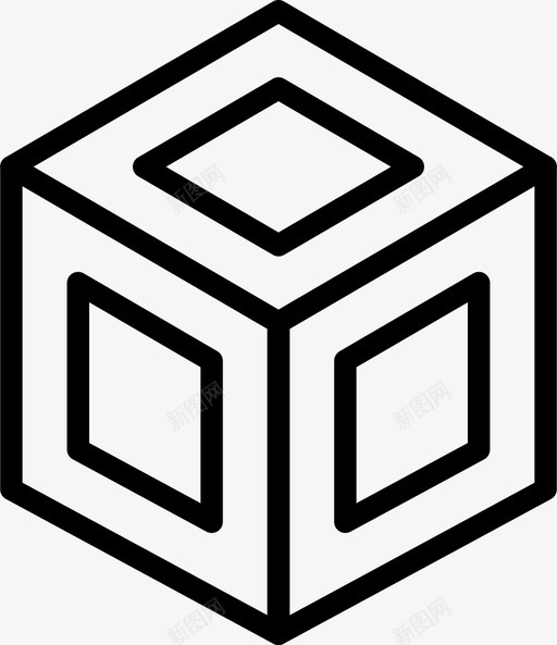 立方体绘图窗体图标svg_新图网 https://ixintu.com smashicons几何体轮廓 几何体 形状 窗体 立方体 绘图