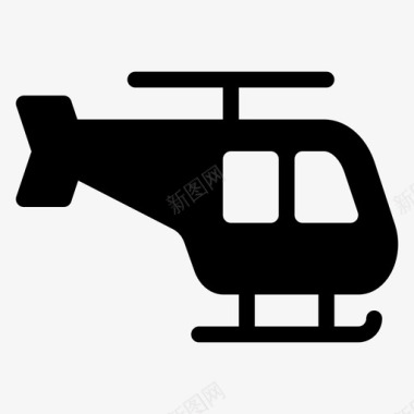 直升机运输旅行图标图标