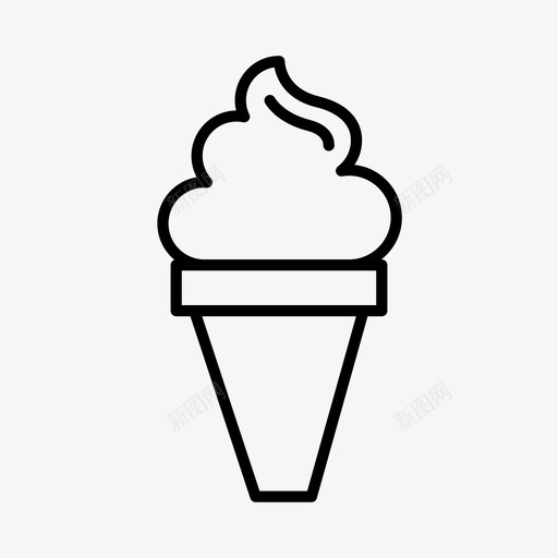 冰淇淋筒甜点食物图标svg_新图网 https://ixintu.com 冰淇淋 冰淇淋筒 圣代 甜点 糖果 食物