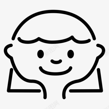 女孩情感脸图标图标