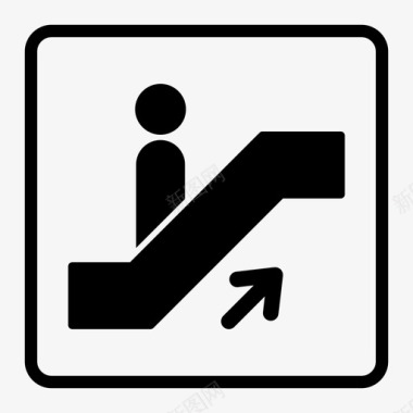自动扶梯向上机场楼梯图标图标