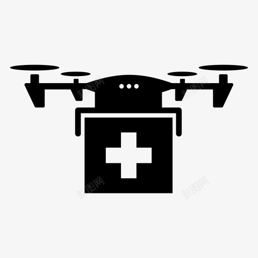 无人机投递应急求助图标svg_新图网 https://ixintu.com 40个行业 应急 打包 无人机投递 求助