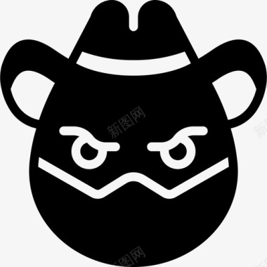 面具牛仔表情愤怒表情图标图标