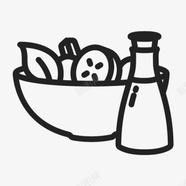 沙拉碗菜图标图标