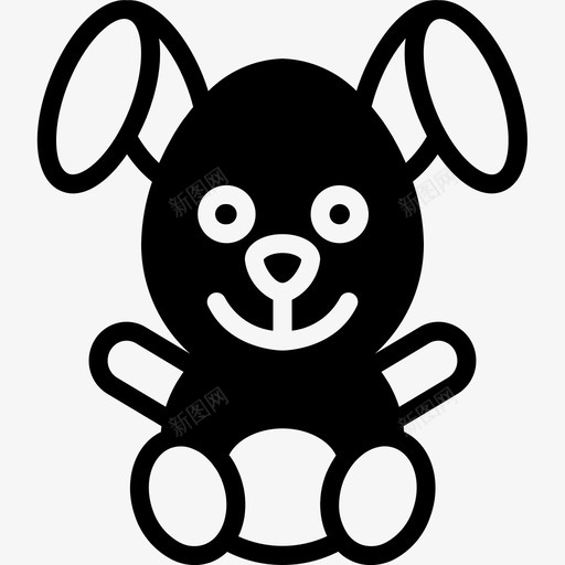 填充兔子儿童兔子图标svg_新图网 https://ixintu.com 儿童 兔子 填充兔子 泰迪 玩具 玩具实心