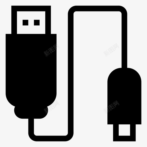 线缆连接器数据线图标svg_新图网 https://ixintu.com seo营销字形图标第1卷 usb 数据线 端口 线缆 连接器 集线器