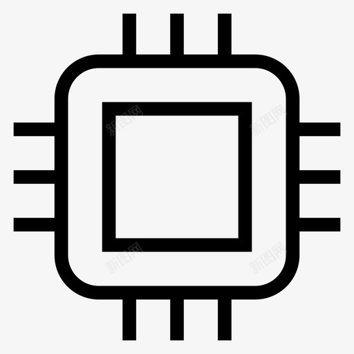 cpu芯片计算机图标svg_新图网 https://ixintu.com cpu 处理器 多媒体 微芯片 芯片 计算机 音乐音频和视频线路图标