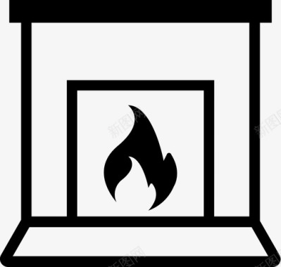 壁炉烟囱火炉图标图标