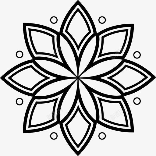 曼陀罗装饰花图标svg_新图网 https://ixintu.com 图案 曼陀罗 符号图案 花 装饰