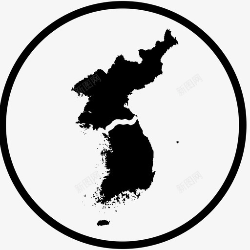 韩国地图圆圈北图标svg_新图网 https://ixintu.com 北 南 国家 圆圈 韩国地图