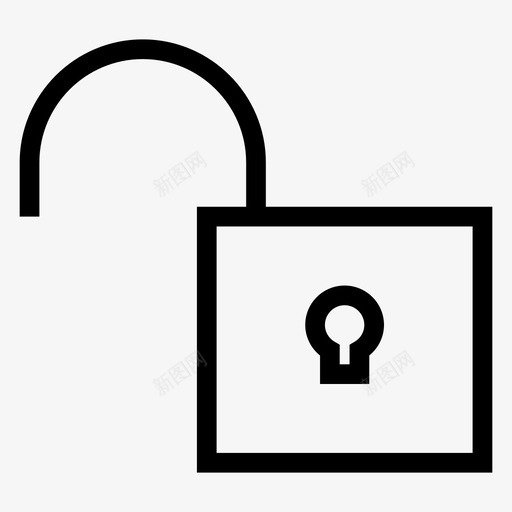 解锁访问隐私图标svg_新图网 https://ixintu.com 保护 多媒体线路图标 安全 解锁 访问 隐私