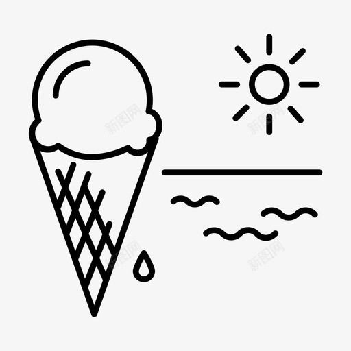 夏日盛宴海滩冰淇淋图标svg_新图网 https://ixintu.com 100icons2017 冰淇淋 夏日盛宴 海滩 阳光