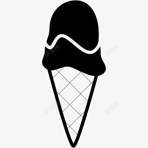 冰淇淋巧克力食物图标svg_新图网 https://ixintu.com 冰淇淋 冰淇淋蛋卷 巧克力 甜的 食物