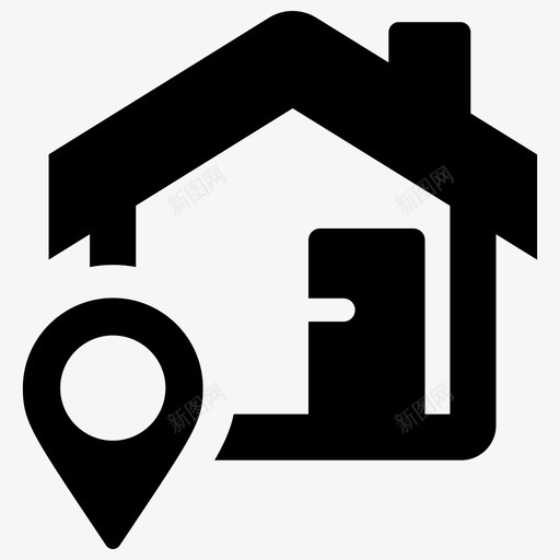 房子位置家别针图标svg_新图网 https://ixintu.com 别针 家 房地产 房子位置