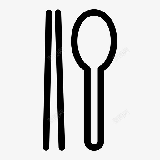 勺子和筷子吃厨房图标svg_新图网 https://ixintu.com 勺子和筷子 厨房 吃