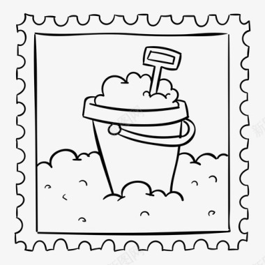 邮票水桶邮件图标图标