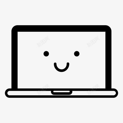 微笑笔记本电脑表情符号图标svg_新图网 https://ixintu.com mac macbook 微笑笔记本 快乐 电脑 表情符号