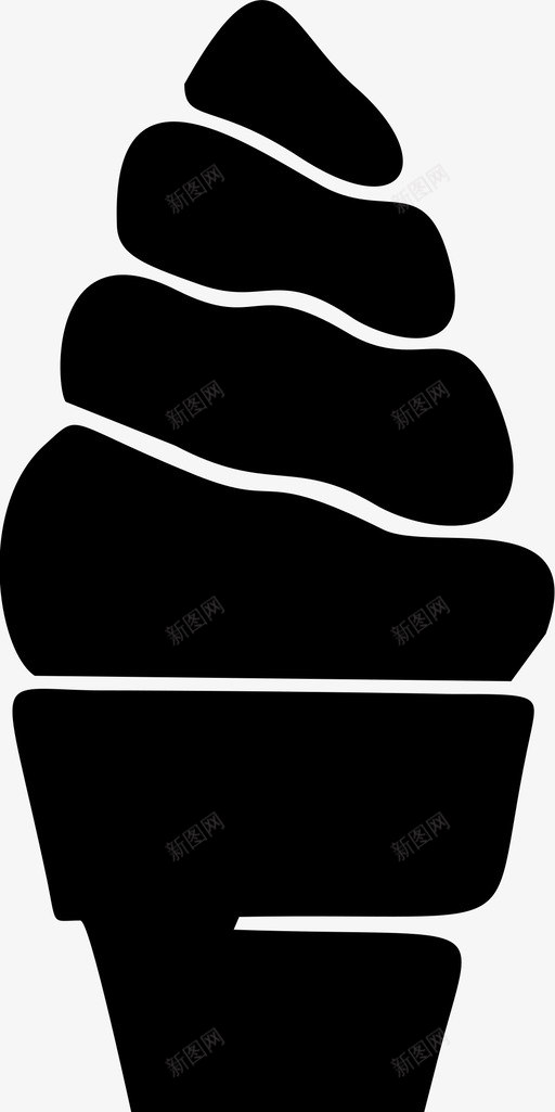 冰激凌蛋卷凉爽图标svg_新图网 https://ixintu.com 冰激凌 凉爽 美味 蛋卷