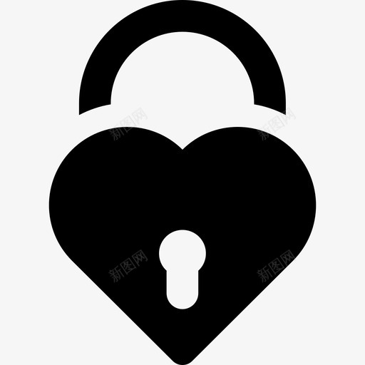 心形挂锁形状圣瓦伦丁图标svg_新图网 https://ixintu.com 圣瓦伦丁 形状 心形挂锁