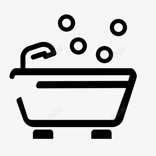浴缸svg_新图网 https://ixintu.com 浴缸