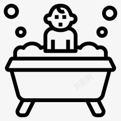 婴儿浴缸婴儿浴儿童卫生图标高清图片