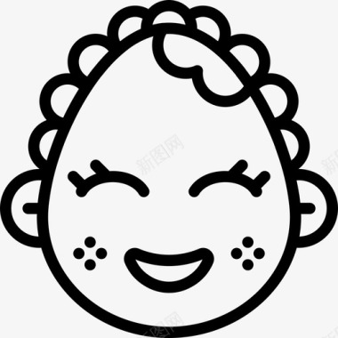 快乐女婴表情图脸图标图标