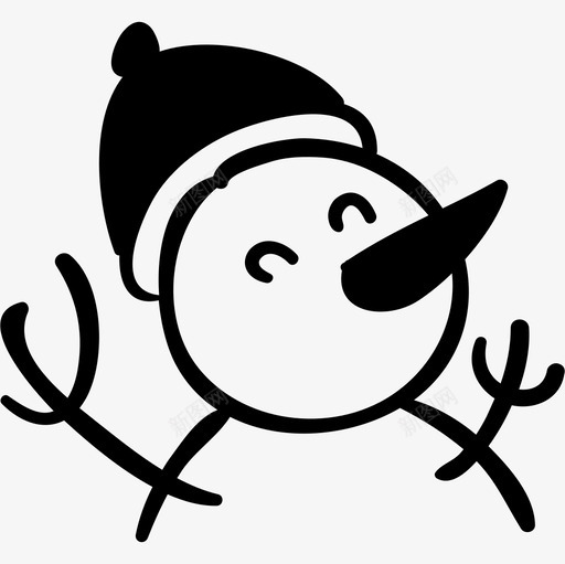 快乐的雪人标志手绘圣诞图标svg_新图网 https://ixintu.com 快乐的雪人 手绘圣诞 标志