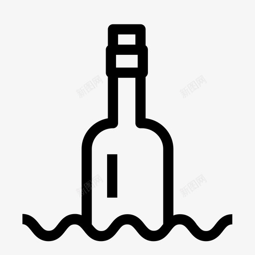 酒瓶救命瓶子里的信息图标svg_新图网 https://ixintu.com 救命 求救 瓶子里的信息 酒瓶
