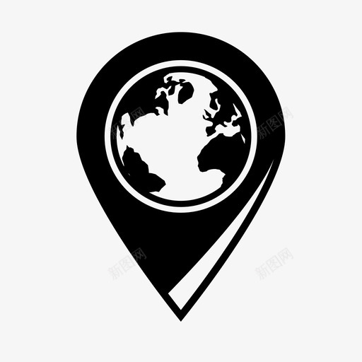 图钉地球仪位置图标svg_新图网 https://ixintu.com 世界 世界图钉 位置 图钉 地球仪