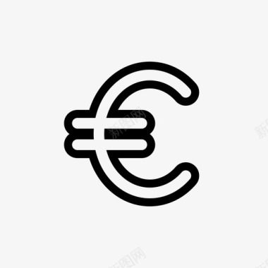 欧元现金欧元符号图标图标