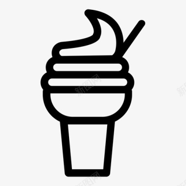 冰淇淋快餐冰淇淋蛋卷图标图标