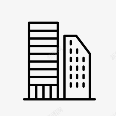 城市银行建筑物图标图标