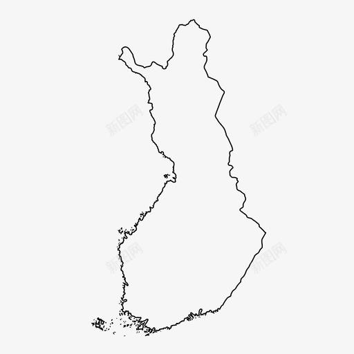 芬兰地图欧洲赫尔辛基图标svg_新图网 https://ixintu.com 北部 欧洲 芬兰地图 赫尔辛基 轮廓图