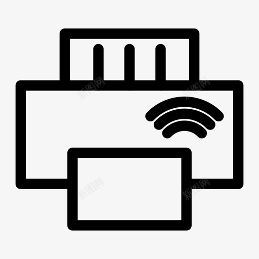 打印机wifi连接网络图标svg_新图网 https://ixintu.com wifi打印机 打印机wifi 网络 连接
