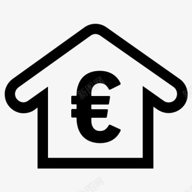 住房购买欧元图标图标