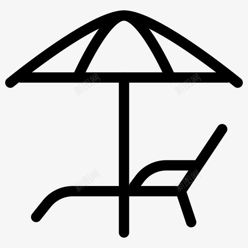 沙滩伞椅子休息室图标svg_新图网 https://ixintu.com 休息室 椅子 沙滩伞 野餐和庆祝活动