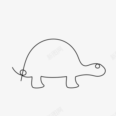 乌龟动物单线图标图标
