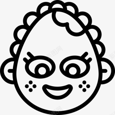 快乐女婴表情图脸图标图标
