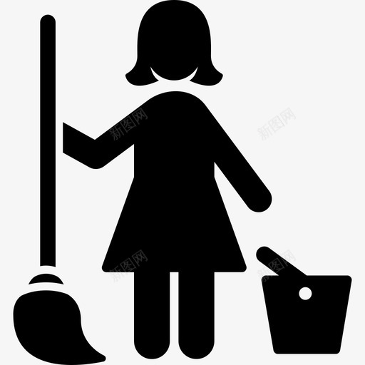 清洁工工人女工图标svg_新图网 https://ixintu.com 女工 工人 清洁工