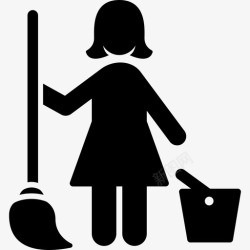 清洁女工清洁工工人女工图标高清图片