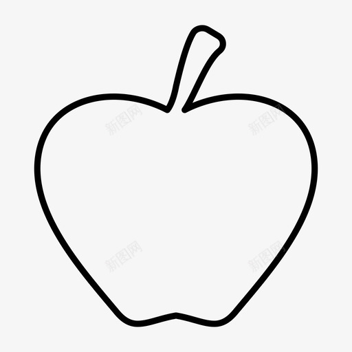 苹果甜点食物图标svg_新图网 https://ixintu.com 健康食品 水果 甜点 苹果 食物