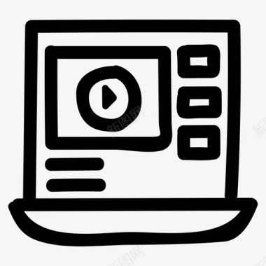 笔记本电脑视频营销扩音器图标图标