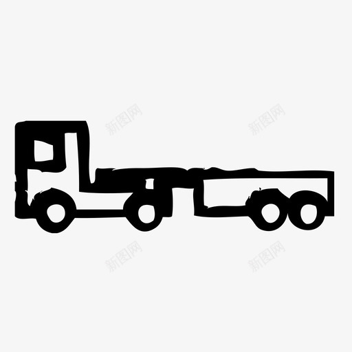 卡车汽车街道图标svg_新图网 https://ixintu.com 交通 卡车 汽车 草图2 街道 车辆 运输