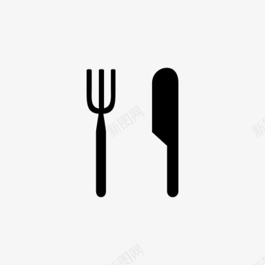 食品叉子叉子和刀子图标图标