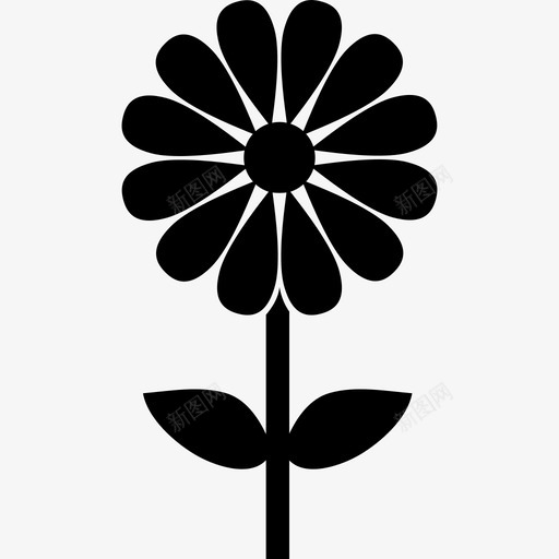 有茎自然开花的雏菊图标svg_新图网 https://ixintu.com 开花的雏菊 有茎 自然