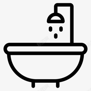 浴室设施酒店图标图标