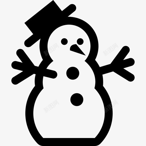 雪人冬天图标svg_新图网 https://ixintu.com 冬天 雪人