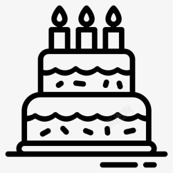 点蜡烛的小蛋糕蛋糕生日蜡烛图标高清图片